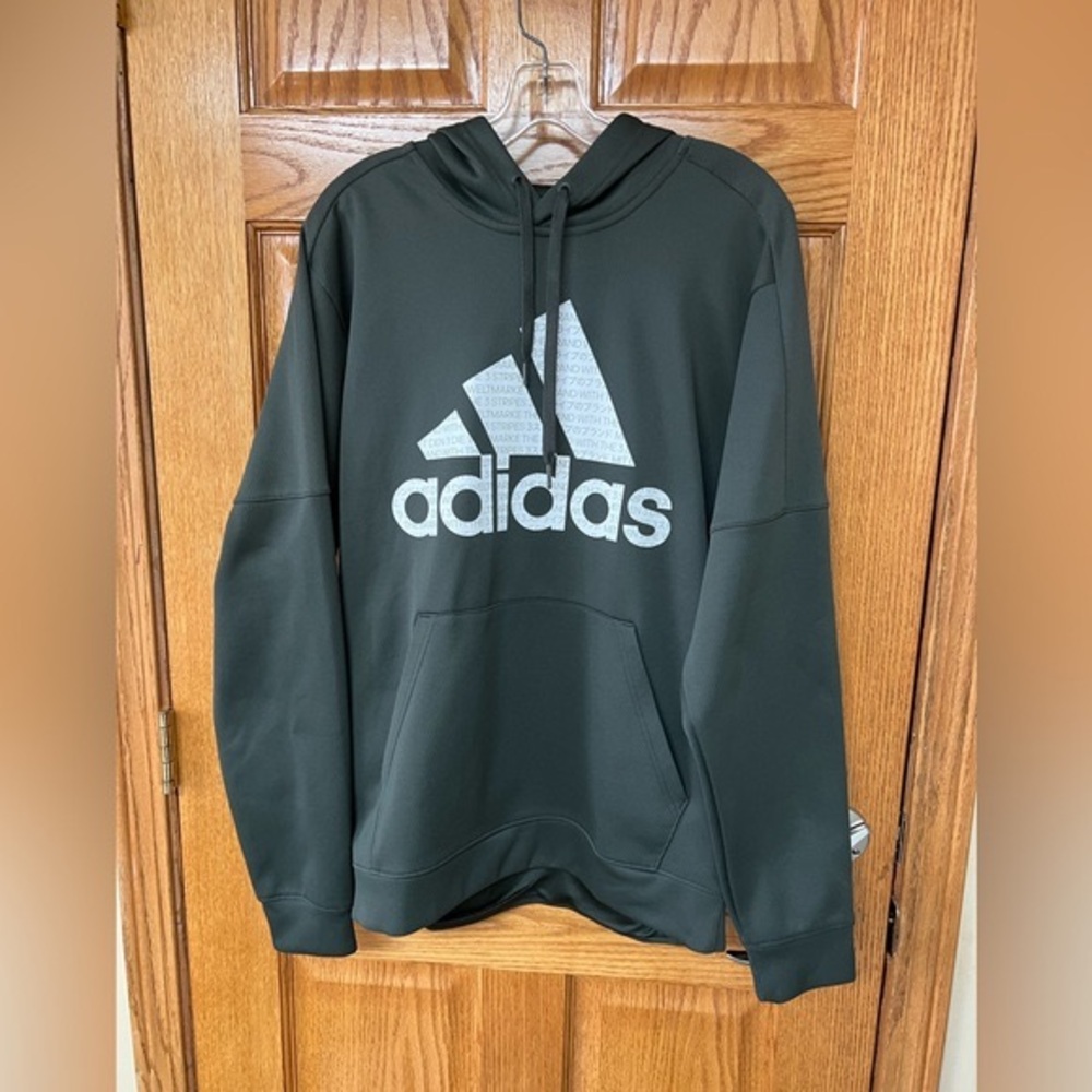 Adidas Badge of Sport BOS Matrix Team Issue Hoodie - Large - Dark Green